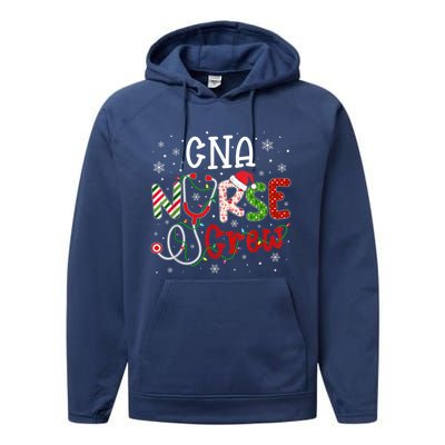 Cna Nurse Crew Christmas Santa Hat Stethoscope Xmas Lights Cute Gift Performance Fleece Hoodie