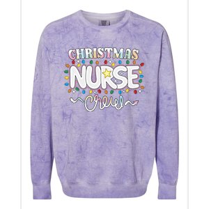 Christmas Nurse Crew Party Cute Nursing Np Rn Xmas Lights Gift Colorblast Crewneck Sweatshirt