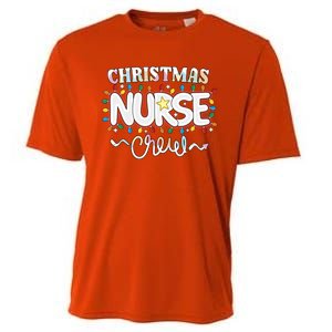 Christmas Nurse Crew Party Cute Nursing Np Rn Xmas Lights Gift Cooling Performance Crew T-Shirt