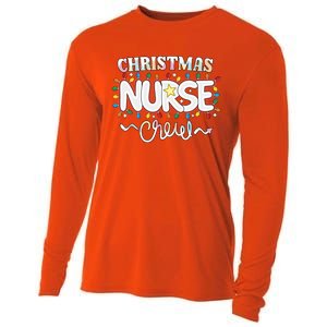 Christmas Nurse Crew Party Cute Nursing Np Rn Xmas Lights Gift Cooling Performance Long Sleeve Crew