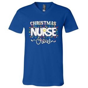 Christmas Nurse Crew Party Cute Nursing Np Rn Xmas Lights Gift V-Neck T-Shirt