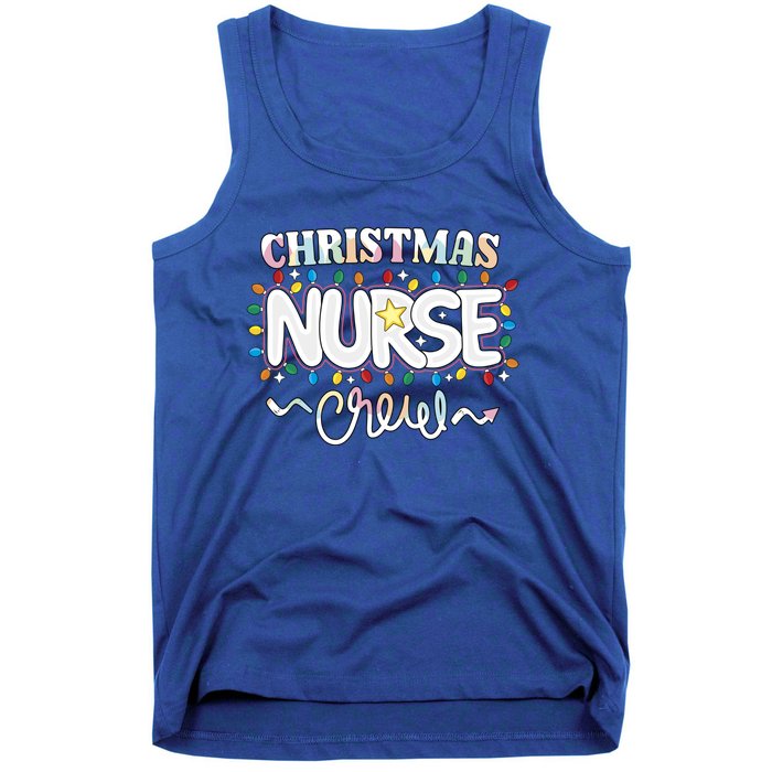 Christmas Nurse Crew Party Cute Nursing Np Rn Xmas Lights Gift Tank Top