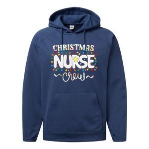 Christmas Nurse Crew Party Cute Nursing Np Rn Xmas Lights Gift Performance Fleece Hoodie