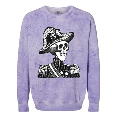 Calaca Naval Capitan Cool Gift Mexico Skeleton Style Gift Colorblast Crewneck Sweatshirt