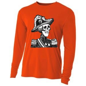 Calaca Naval Capitan Cool Gift Mexico Skeleton Style Gift Cooling Performance Long Sleeve Crew