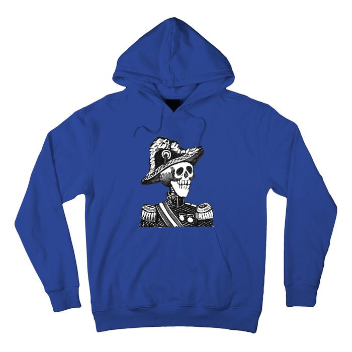 Calaca Naval Capitan Cool Gift Mexico Skeleton Style Gift Hoodie