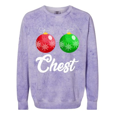 Chest Nuts Christmas Matching Couple Chestnuts Xmas Pajamas Colorblast Crewneck Sweatshirt