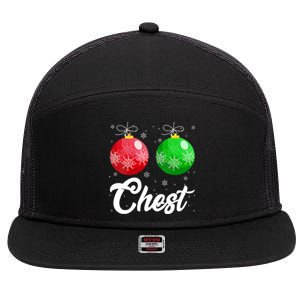 Chest Nuts Christmas Matching Couple Chestnuts Xmas Pajamas 7 Panel Mesh Trucker Snapback Hat