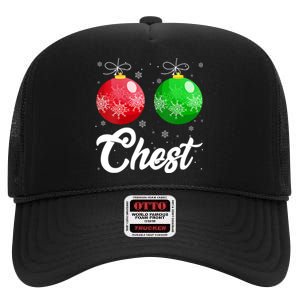 Chest Nuts Christmas Matching Couple Chestnuts Xmas Pajamas High Crown Mesh Back Trucker Hat