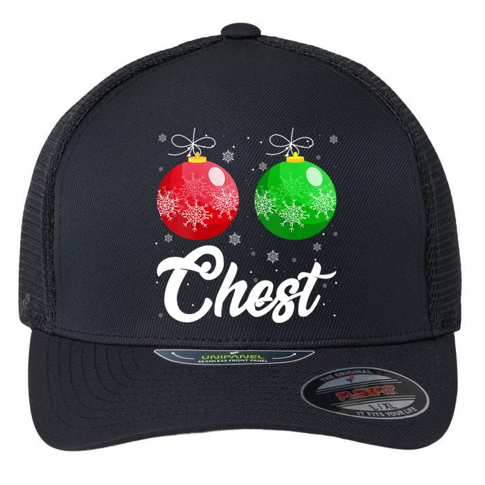 Chest Nuts Christmas Matching Couple Chestnuts Xmas Pajamas Flexfit Unipanel Trucker Cap