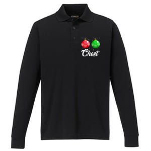 Chest Nuts Christmas Matching Couple Chestnuts Xmas Pajamas Performance Long Sleeve Polo