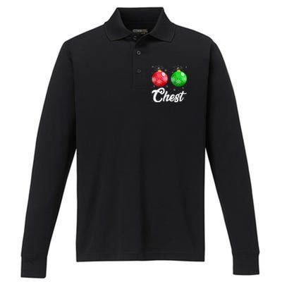 Chest Nuts Christmas Matching Couple Chestnuts Xmas Pajamas Performance Long Sleeve Polo