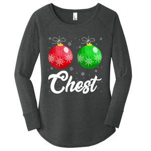 Chest Nuts Christmas Matching Couple Chestnuts Xmas Pajamas Women's Perfect Tri Tunic Long Sleeve Shirt