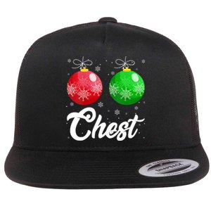 Chest Nuts Christmas Matching Couple Chestnuts Xmas Pajamas Flat Bill Trucker Hat