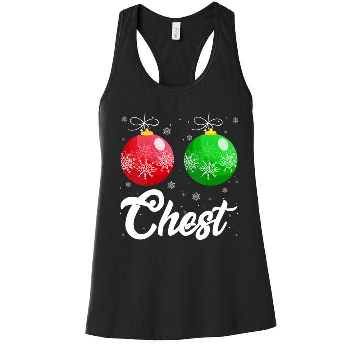 Chest Nuts Christmas Matching Couple Chestnuts Xmas Pajamas Women's Racerback Tank