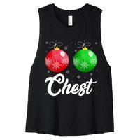 Chest Nuts Christmas Matching Couple Chestnuts Xmas Pajamas Women's Racerback Cropped Tank