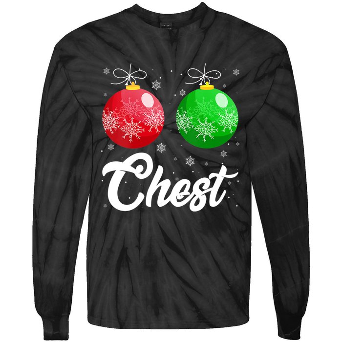 Chest Nuts Christmas Matching Couple Chestnuts Xmas Pajamas Tie-Dye Long Sleeve Shirt