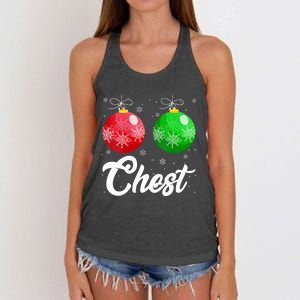 Chest Nuts Christmas Matching Couple Chestnuts Xmas Pajamas Women's Knotted Racerback Tank