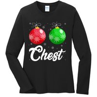 Chest Nuts Christmas Matching Couple Chestnuts Xmas Pajamas Ladies Long Sleeve Shirt