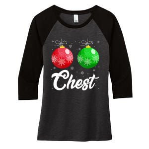 Chest Nuts Christmas Matching Couple Chestnuts Xmas Pajamas Women's Tri-Blend 3/4-Sleeve Raglan Shirt