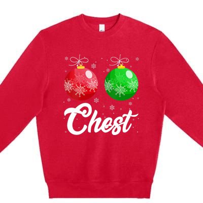 Chest Nuts Christmas Matching Couple Chestnuts Xmas Pajamas Premium Crewneck Sweatshirt