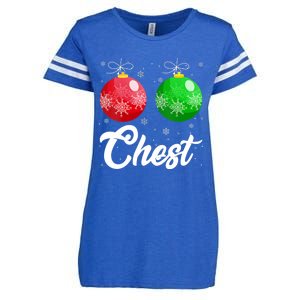 Chest Nuts Christmas Matching Couple Chestnuts Xmas Pajamas Enza Ladies Jersey Football T-Shirt