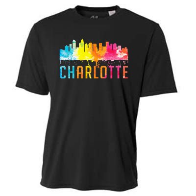 Charlotte North Carolina Watercolor Skyline Souvenir Cooling Performance Crew T-Shirt