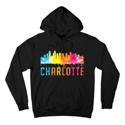 Charlotte North Carolina Watercolor Skyline Souvenir Hoodie