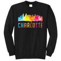 Charlotte North Carolina Watercolor Skyline Souvenir Sweatshirt