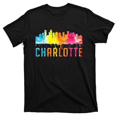 Charlotte North Carolina Watercolor Skyline Souvenir T-Shirt