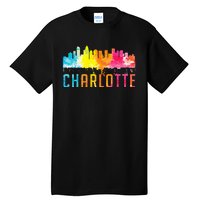 Charlotte North Carolina Watercolor Skyline Souvenir Tall T-Shirt