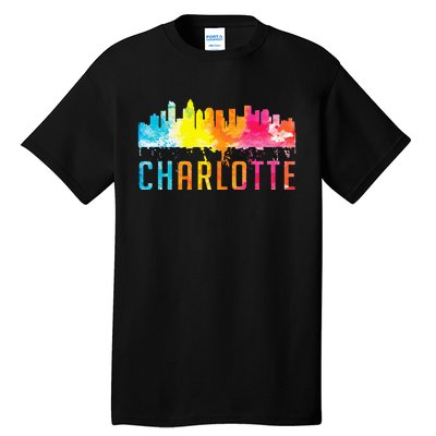 Charlotte North Carolina Watercolor Skyline Souvenir Tall T-Shirt