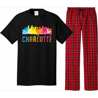 Charlotte North Carolina Watercolor Skyline Souvenir Pajama Set