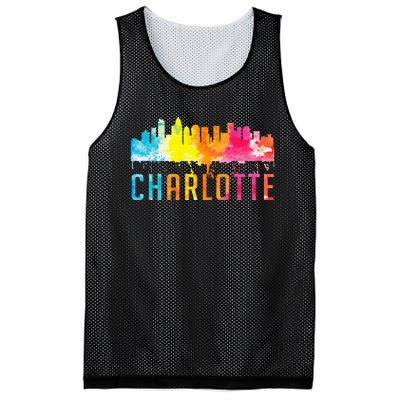 Charlotte North Carolina Watercolor Skyline Souvenir Mesh Reversible Basketball Jersey Tank