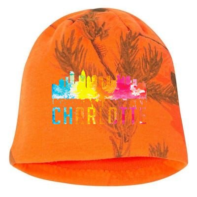 Charlotte North Carolina Watercolor Skyline Souvenir Kati - Camo Knit Beanie