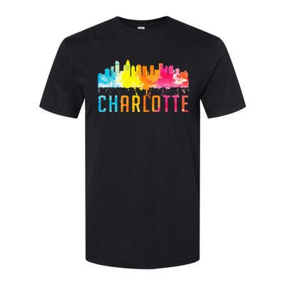 Charlotte North Carolina Watercolor Skyline Souvenir Softstyle CVC T-Shirt