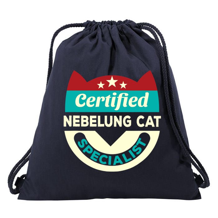 Certified Nebelung Cat Specialist Cat Mom Funny Cat Dad Drawstring Bag