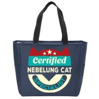 Certified Nebelung Cat Specialist Cat Mom Funny Cat Dad Zip Tote Bag