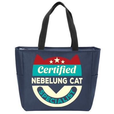 Certified Nebelung Cat Specialist Cat Mom Funny Cat Dad Zip Tote Bag