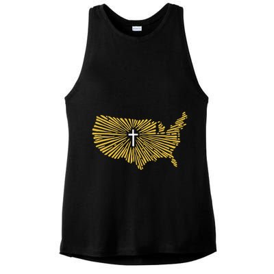 Christian Nationalism Ccn Ladies PosiCharge Tri-Blend Wicking Tank