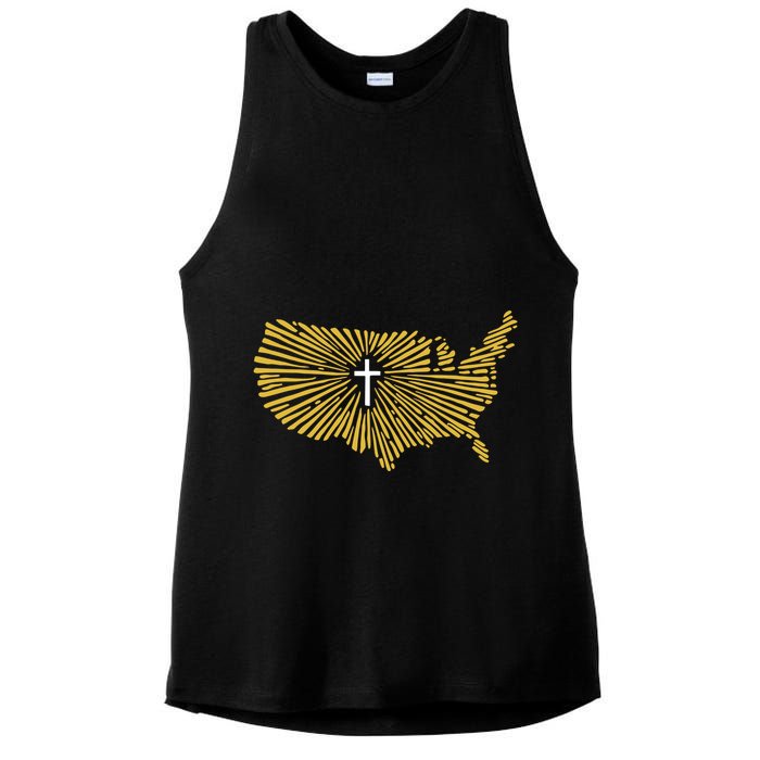 Christian Nationalism Ccn Ladies PosiCharge Tri-Blend Wicking Tank