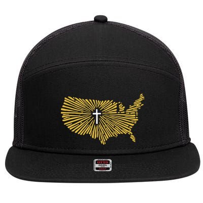Christian Nationalism Ccn 7 Panel Mesh Trucker Snapback Hat