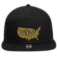Christian Nationalism Ccn 7 Panel Mesh Trucker Snapback Hat