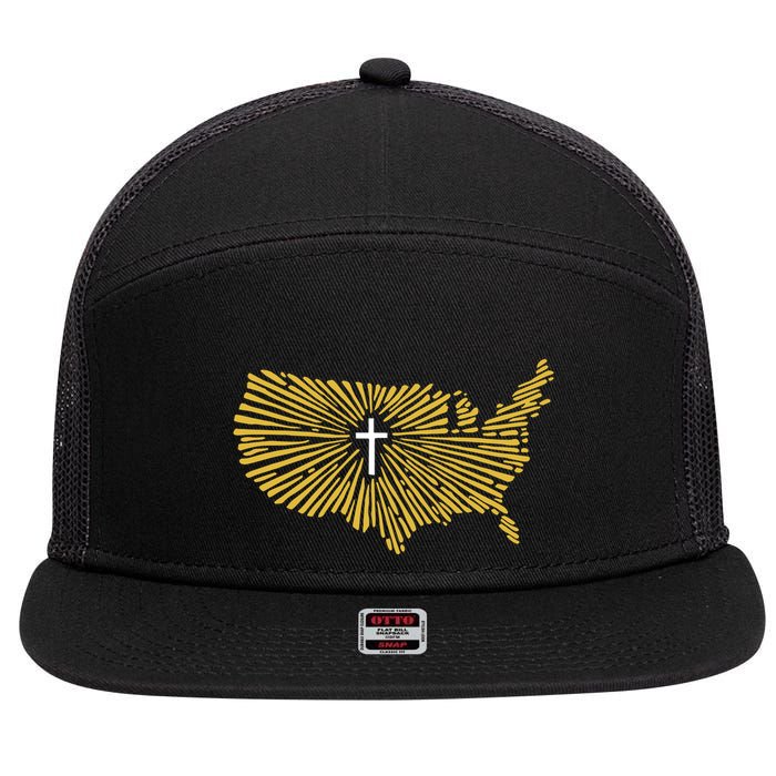 Christian Nationalism Ccn 7 Panel Mesh Trucker Snapback Hat