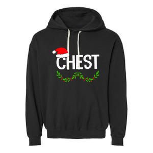 Chest Nuts Couples Christmas Funny Christmas Holiday Garment-Dyed Fleece Hoodie