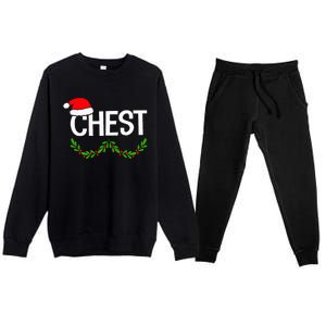 Chest Nuts Couples Christmas Funny Christmas Holiday Premium Crewneck Sweatsuit Set