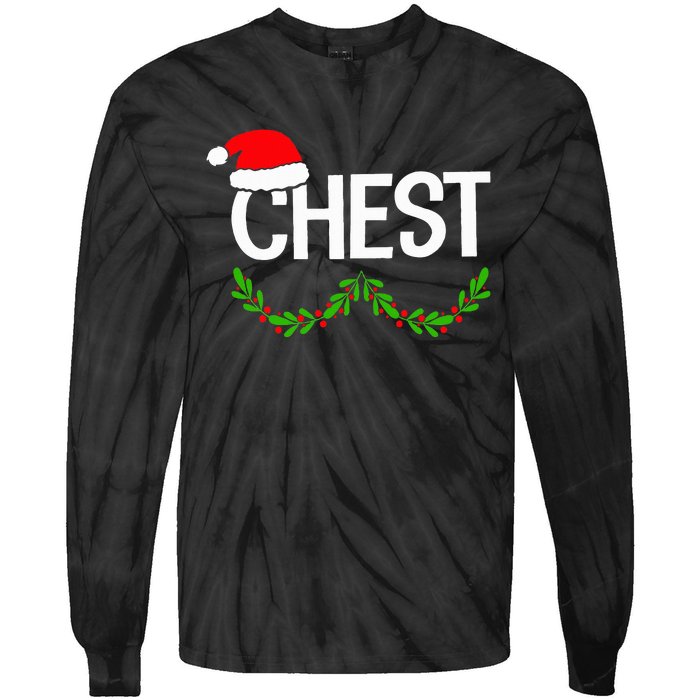 Chest Nuts Couples Christmas Funny Christmas Holiday Tie-Dye Long Sleeve Shirt