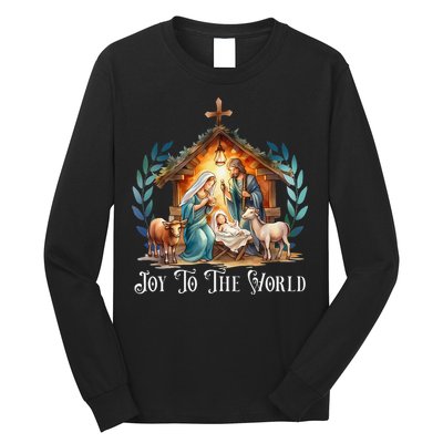 Christmas Nativity Christian Birth Of Jesus Joy To The World Gift Long Sleeve Shirt