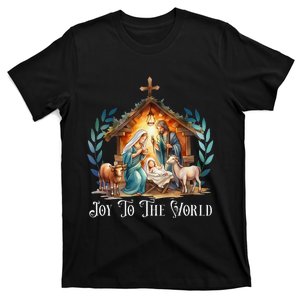 Christmas Nativity Christian Birth Of Jesus Joy To The World Gift T-Shirt