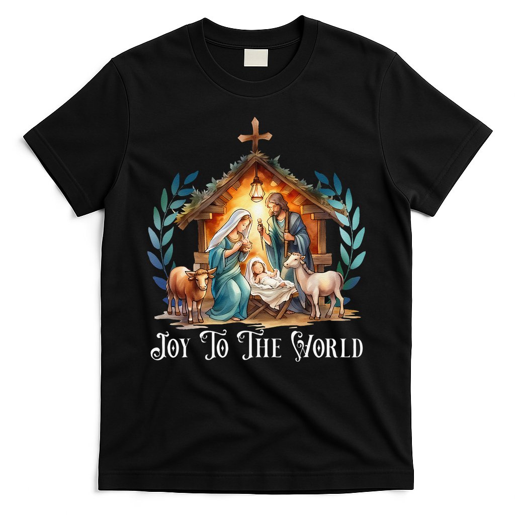 Christmas Nativity Christian Birth Of Jesus Joy To The World Gift T-Shirt